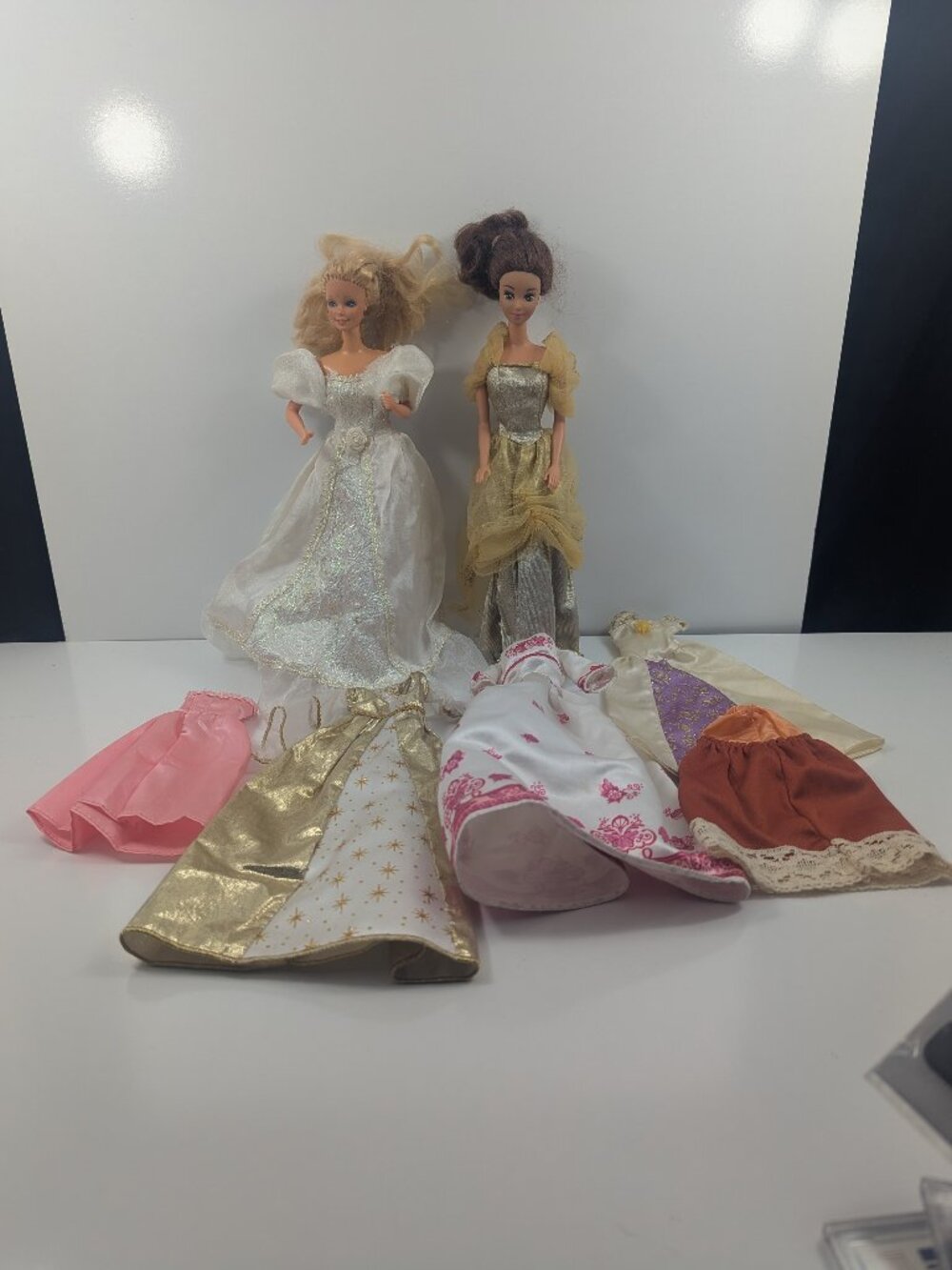 2 Vintage Barbie Dolls 1966 Made In The Philippines and China with dresses